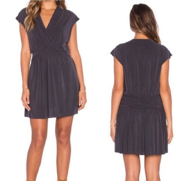 Free People Tops - SOLDFree People Grey Cupro Criss Cross Mini sz S